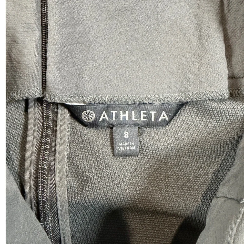 Athleta‎ Womens Brown High Rise Straight Leg Front Slit Ankle Pants Size 8